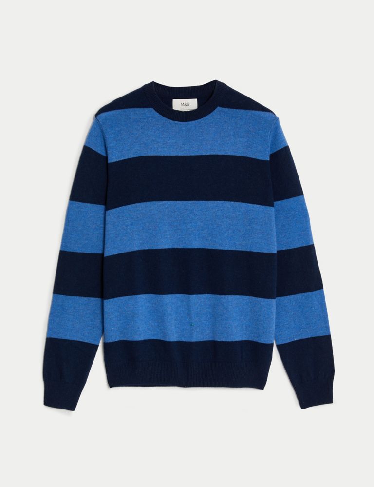 Pure Extra Fine Lambswool Striped Jumper | M&S Collection | M&S