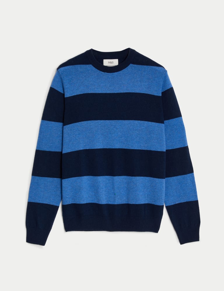 Pure Extra Fine Lambswool Striped Jumper M&S Collection M&S