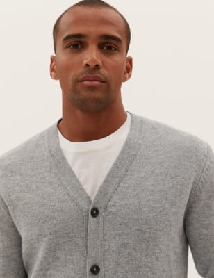 M&s mens lambswool on sale cardigans