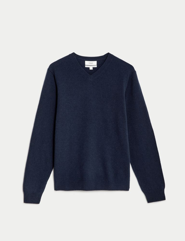 Pure Extra Fine Lambswool V-Neck Jumper 1 of 1