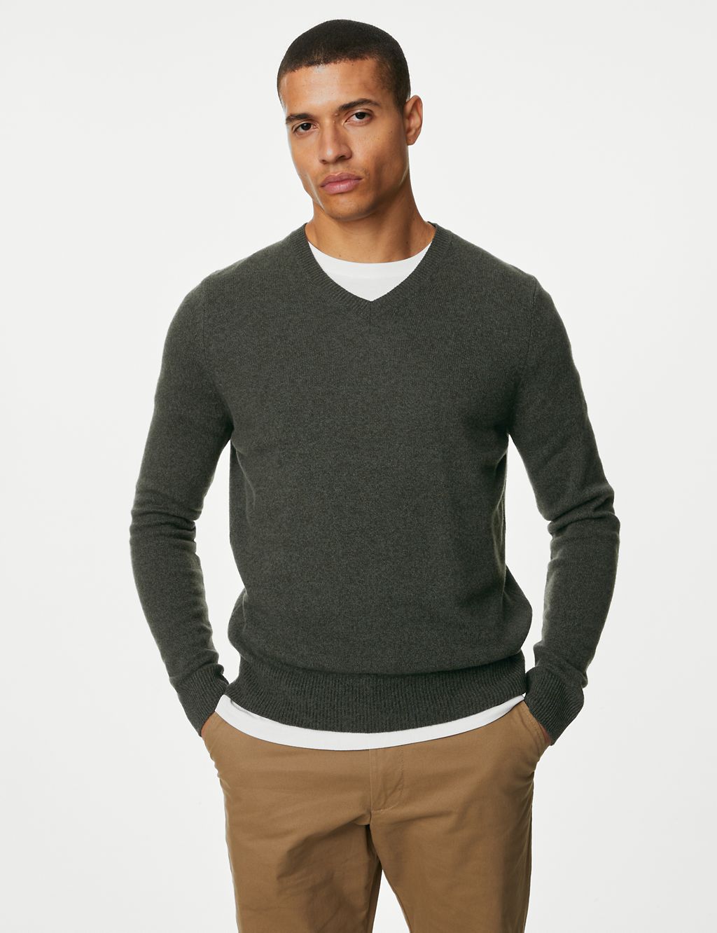 Pure Extra Fine Lambswool V-Neck Jumper 2 of 4