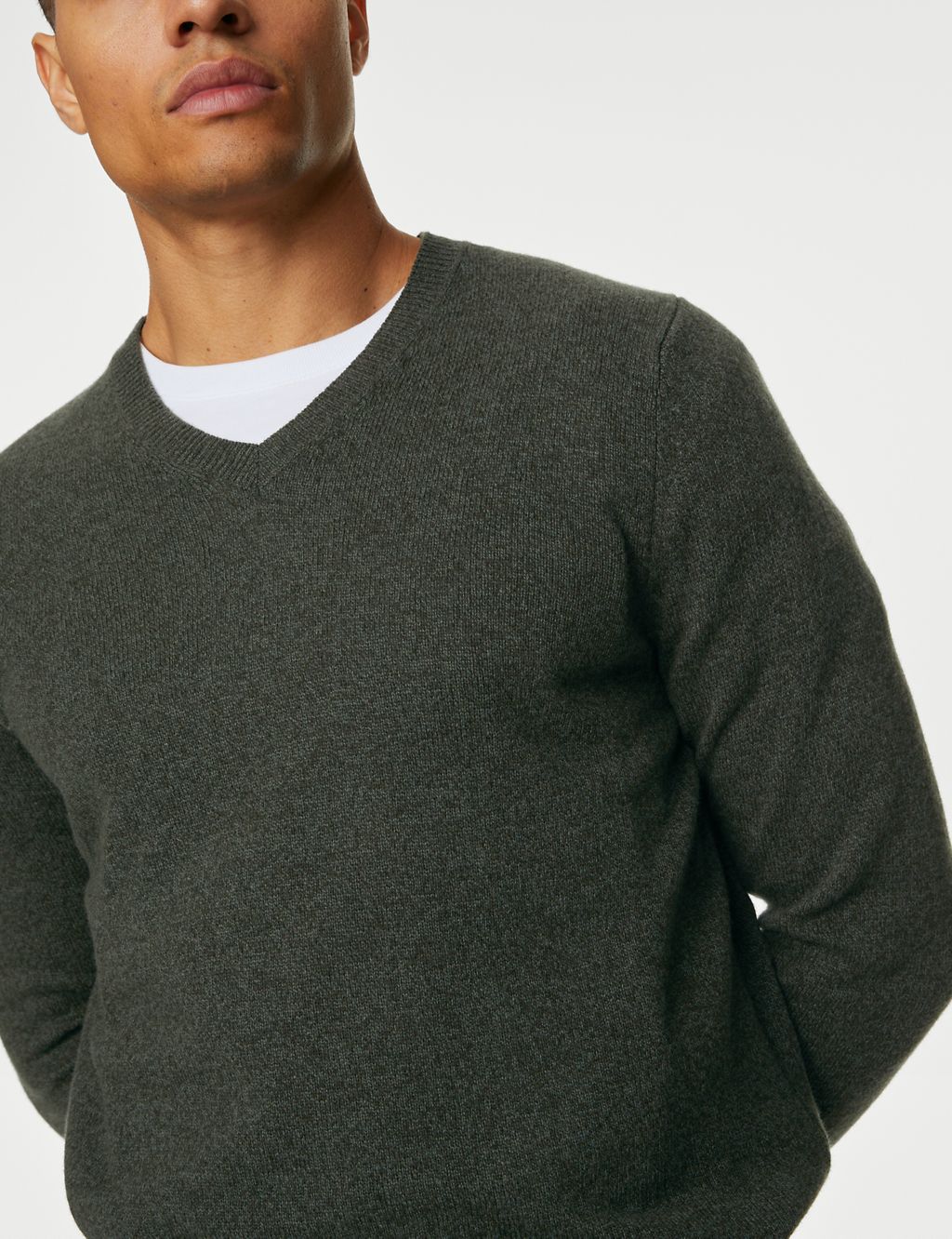 Pure Extra Fine Lambswool V-Neck Jumper 4 of 4