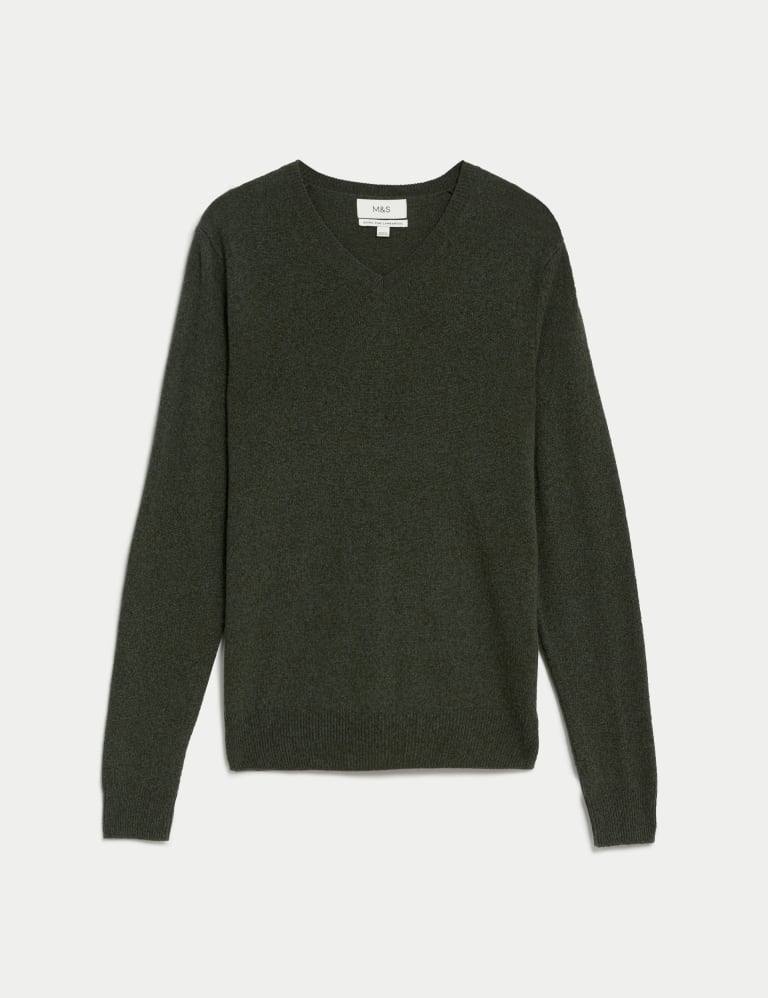 Pure Extra Fine Lambswool V-Neck Jumper 2 of 4