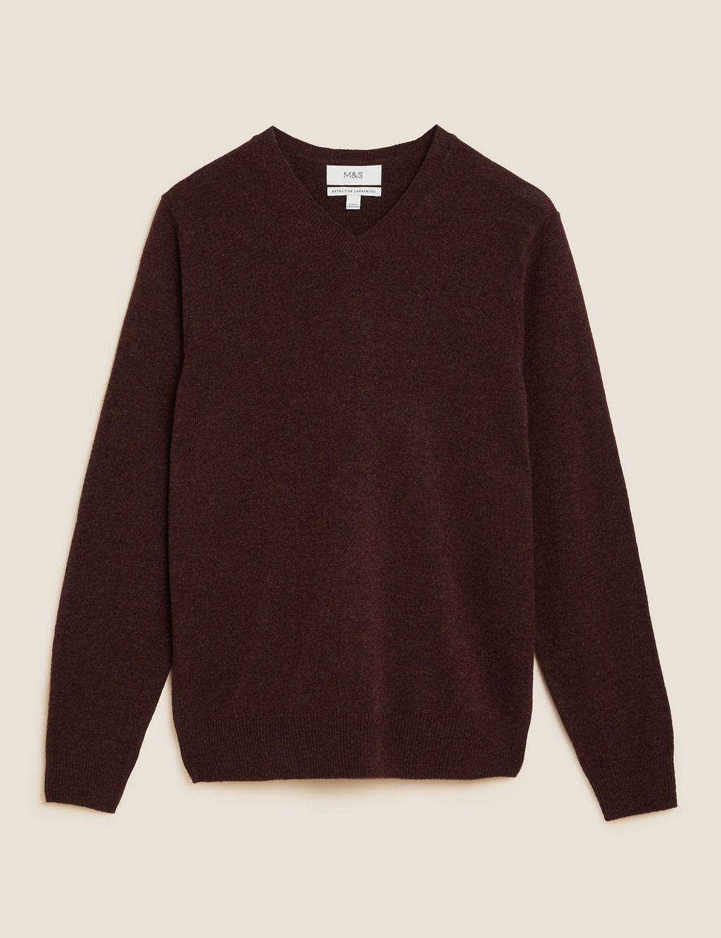 Pure Extra Fine Lambswool V-Neck Jumper 1 of 4
