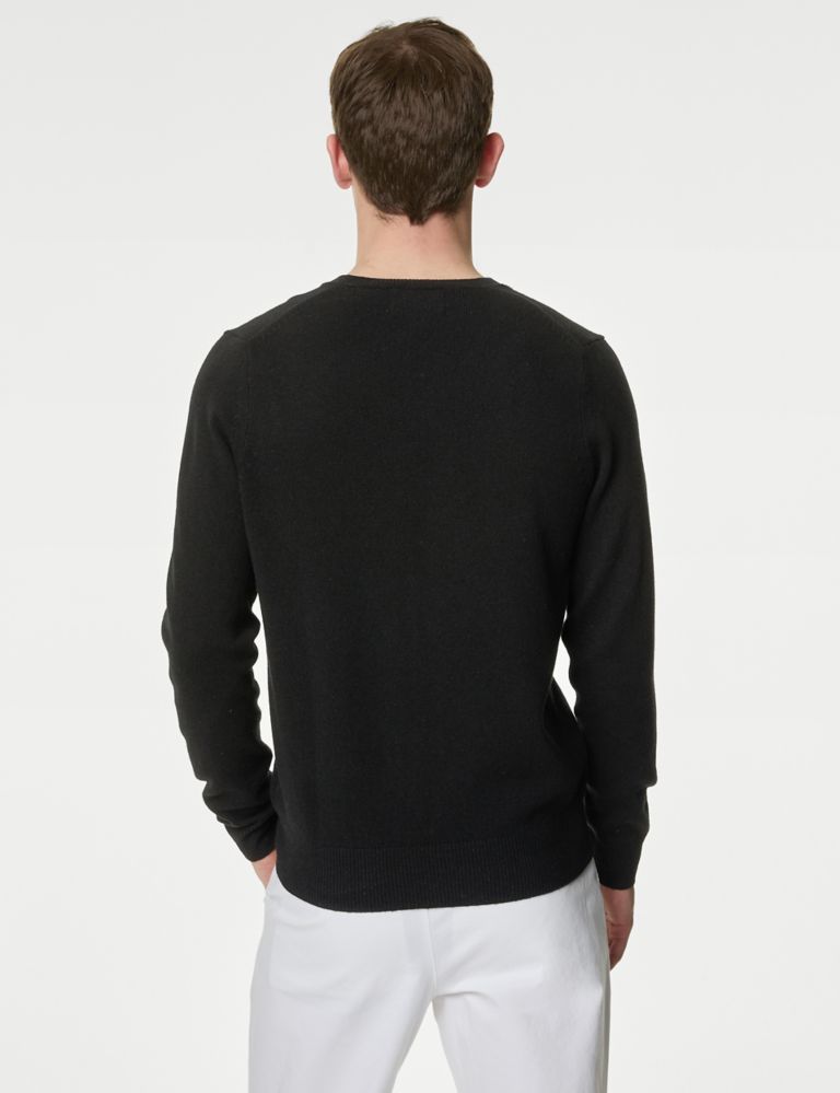 Pure Extra Fine Lambswool V-Neck Jumper 4 of 5
