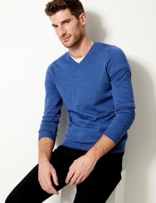 Merino v shop neck jumper