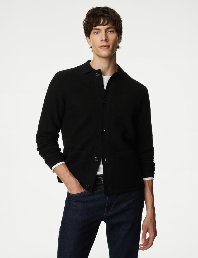 Pure Extra Fine Merino Wool Felted Knitted Jacket Autograph M S