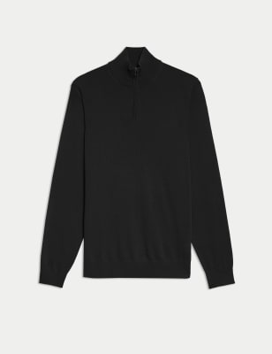 Merino wool clearance zip neck sweater