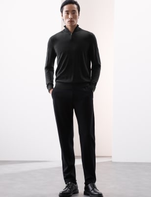 Merino wool clearance zip neck jumper