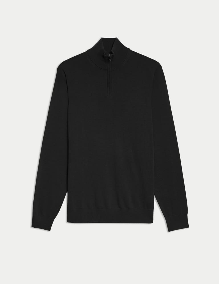 Pure Extra Fine Merino Wool Half Zip Jumper