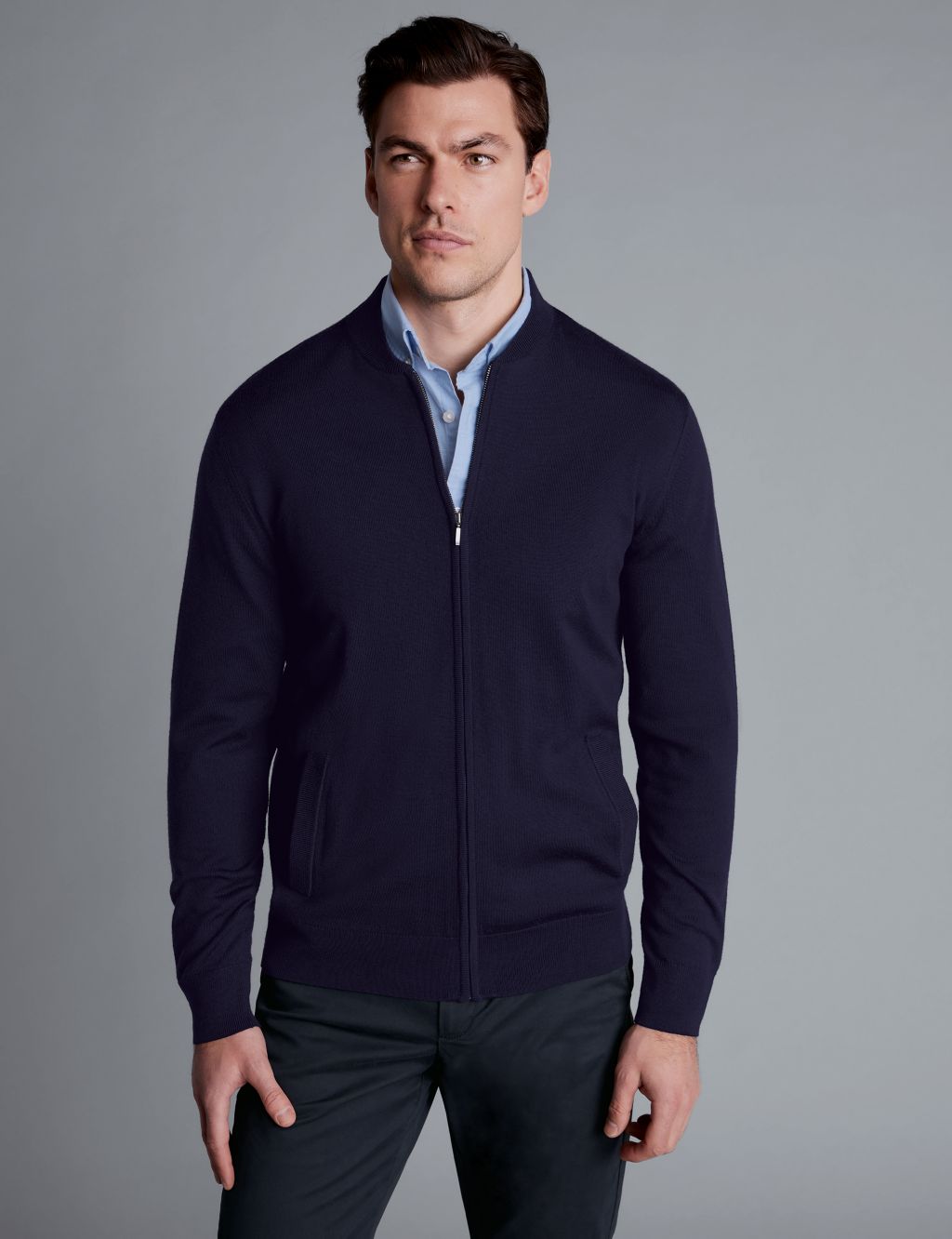 Pure Extra Fine Merino Wool Knitted Bomber 3 of 4