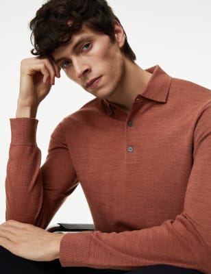 Merino wool shop polo shirt