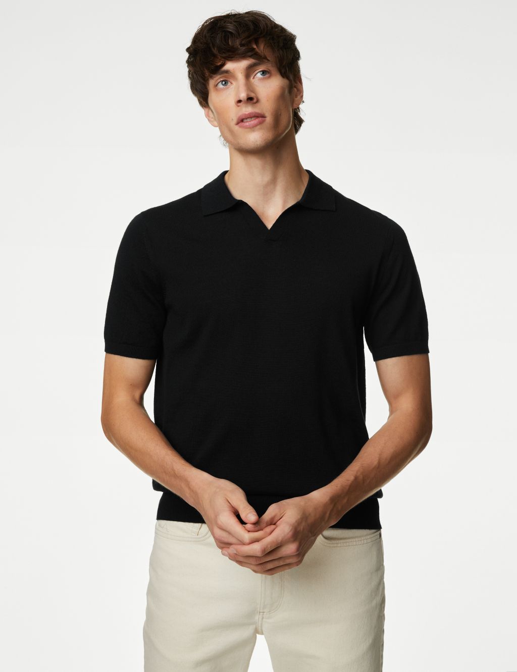 Pure Extra Fine Merino Wool Knitted Polo Shirt 2 of 4