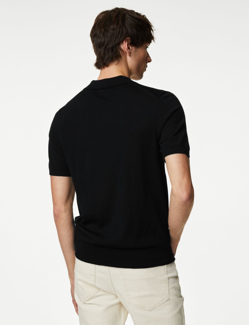 Pure Extra Fine Merino Wool Knitted Polo Shirt 4 of 4