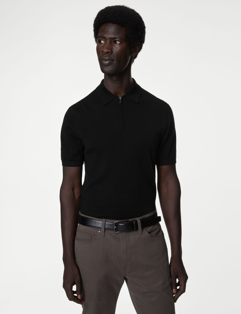 Pure Extra Fine Merino Wool Knitted Polo Shirt | Autograph | M&S