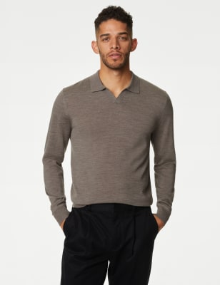 m&s merino wool polo