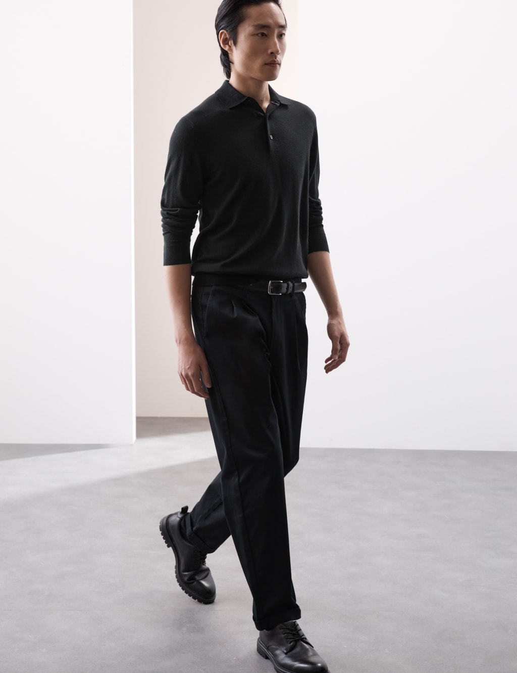 Pure Extra Fine Merino Wool Knitted Polo Shirt 2 of 5