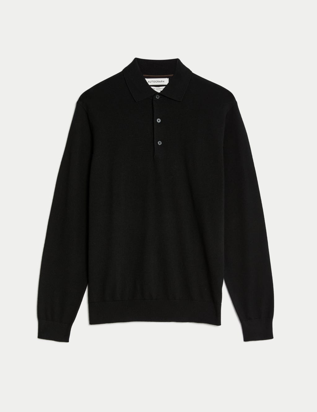 Pure Extra Fine Merino Wool Knitted Polo Shirt 1 of 5