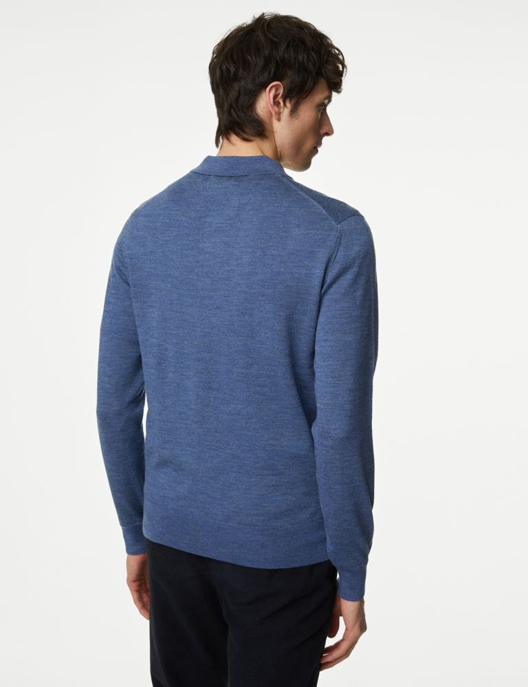 Pure Extra Fine Merino Wool Knitted Polo 5 of 5
