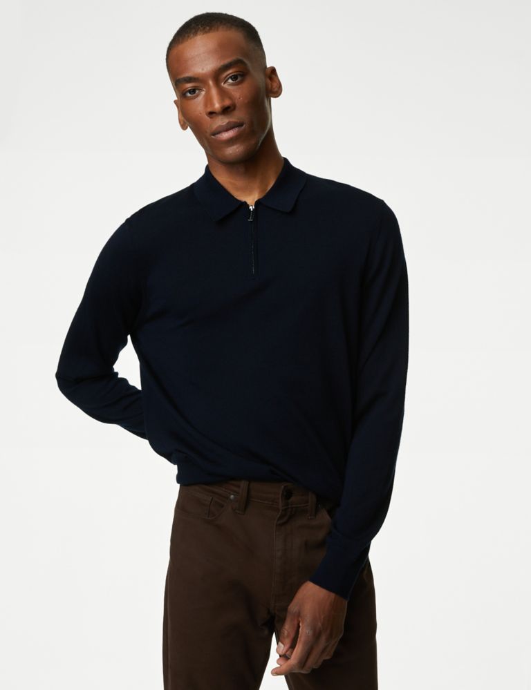 Pure Extra Fine Merino Wool Knitted Polo 5 of 6