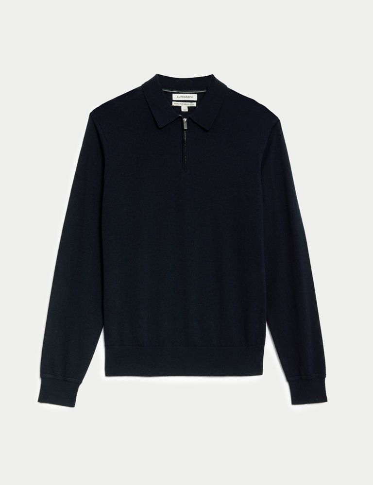Pure Extra Fine Merino Wool Knitted Polo 3 of 6