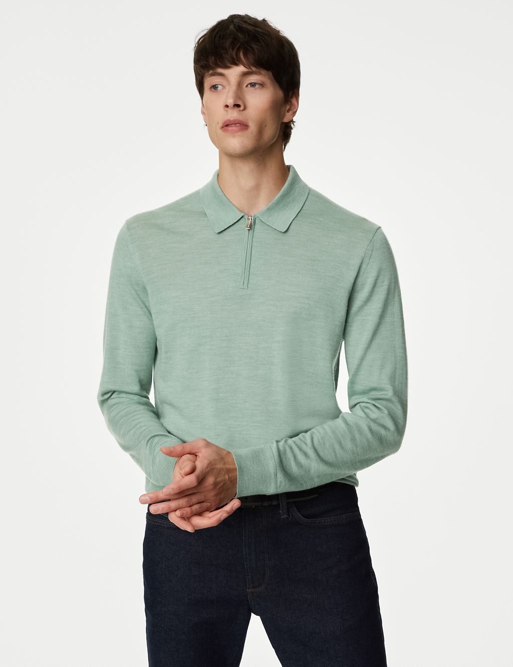 Pure Extra Fine Merino Wool Knitted Polo 4 of 5