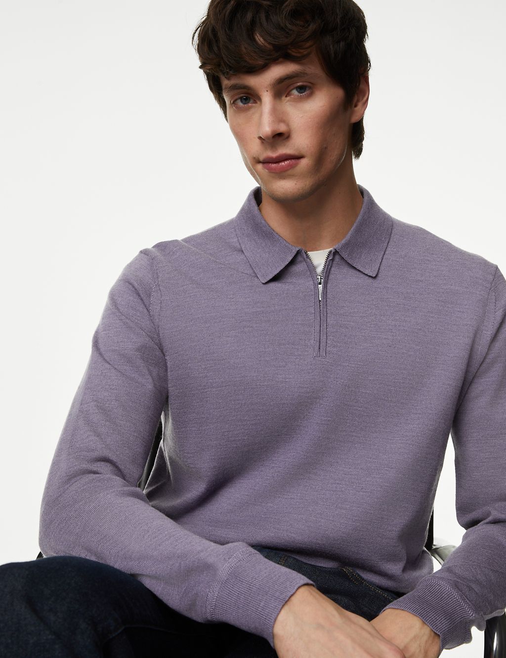 Pure Extra Fine Merino Wool Knitted Polo 3 of 5