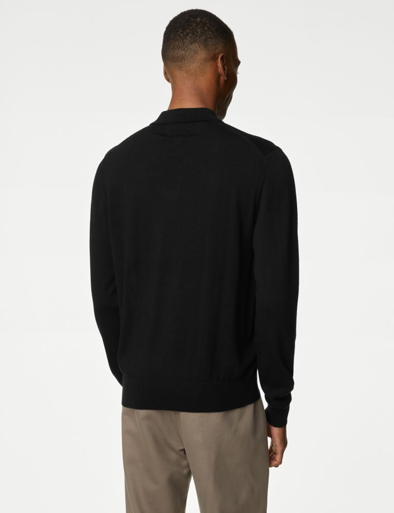 Pure Extra Fine Merino Wool Knitted Polo | Autograph | M&S