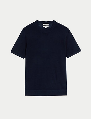 Pure Extra Fine Merino Wool Knitted T-Shirt Image 2 of 5
