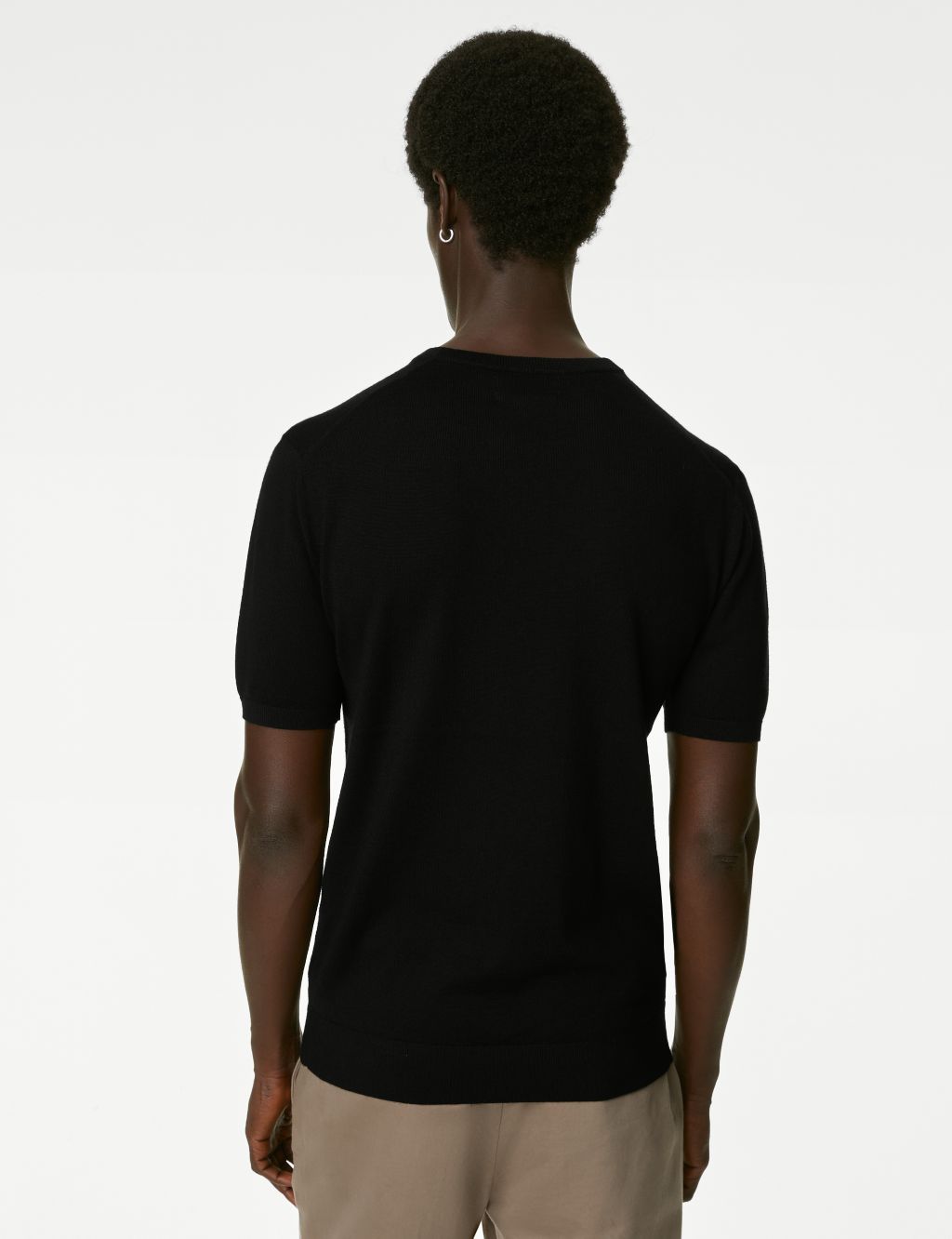 Pure Extra Fine Merino Wool Knitted T-Shirt 5 of 5
