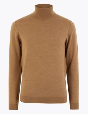 Pure Extra Fine Merino Wool Roll Neck Jumper Image 2 of 4