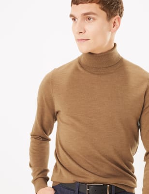 Tan roll neck clearance jumper