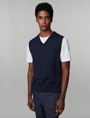 Pure Extra Fine Lambswool Sleeveless Jumper