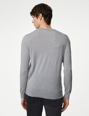 Merino wool v clearance neck jumper mens