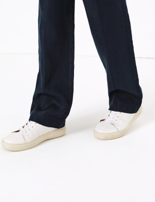 Pure Irish Linen Straight Leg Trousers | Autograph | M&S