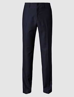 Pure Italian Wool Tailored Fit Flat Front Trousers Image 2 of 3