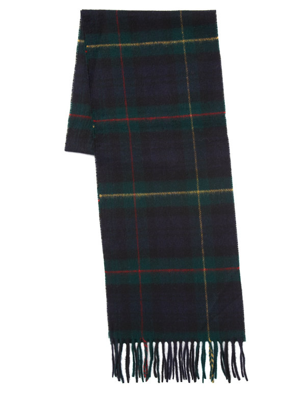 Pure Lambswool Checked Scarf Image 1 of 1