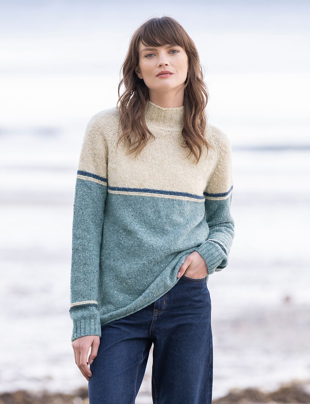 Pure Lambswool Colour Block Jumper 3 of 6