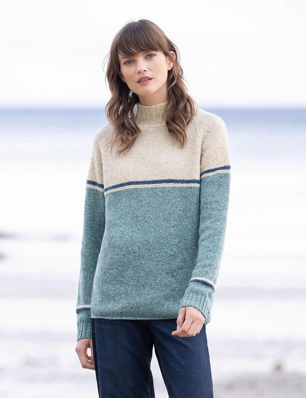 Pure Lambswool Colour Block Jumper 2 of 6