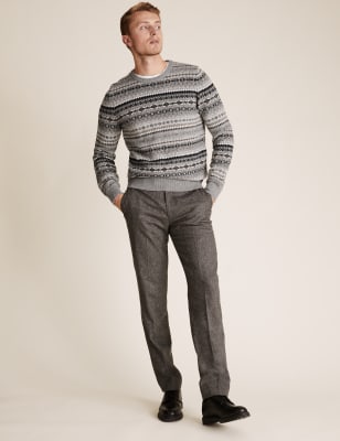 fair isle lambswool crewneck sweater