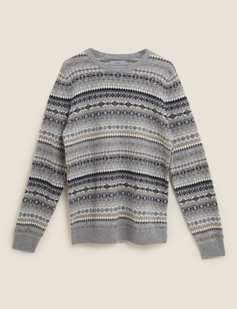 Pure Lambswool Fair Isle Crew Neck Jumper | M&S Collection | M&S