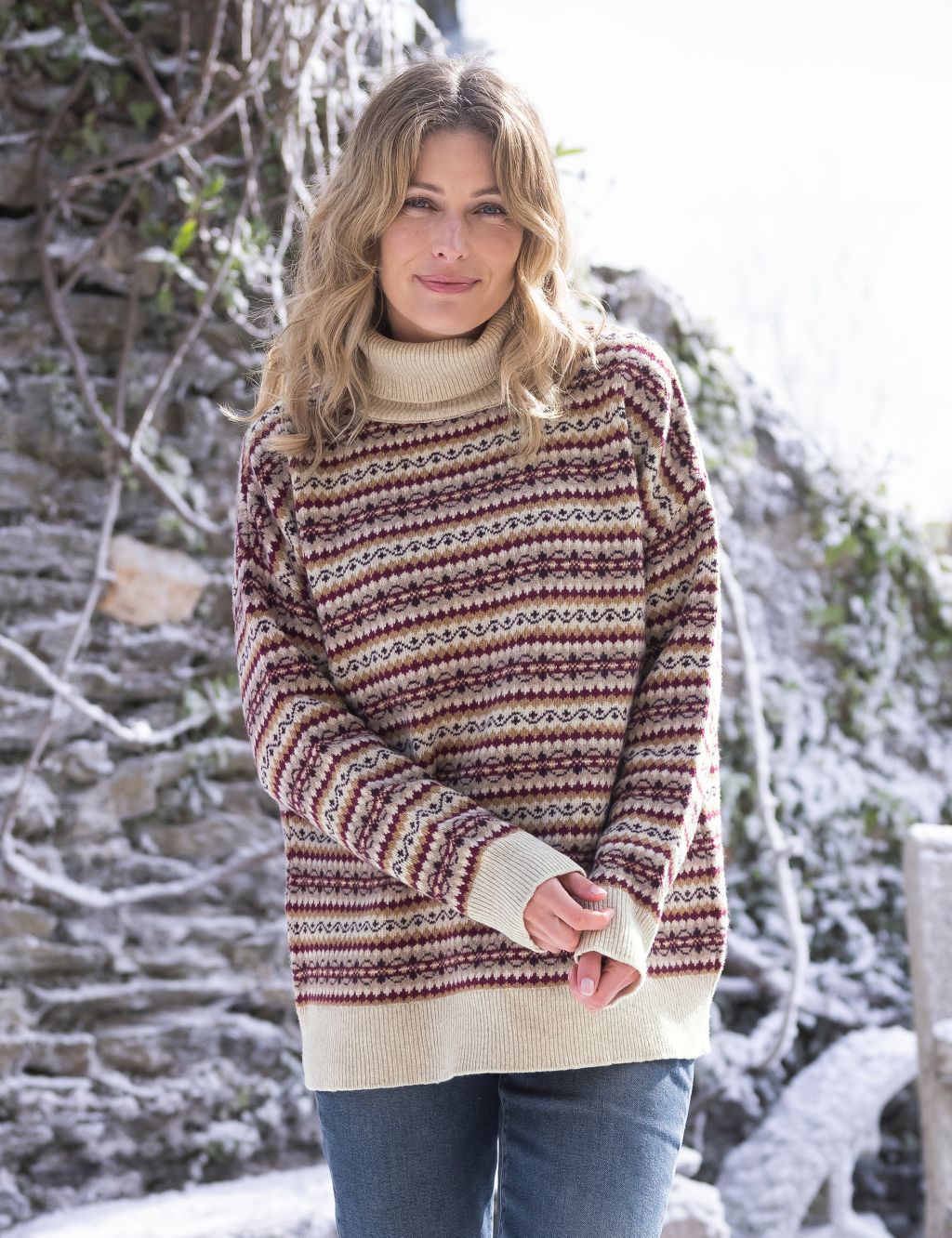 Pure Lambswool Fair Isle Roll Neck Jumper 2 of 9