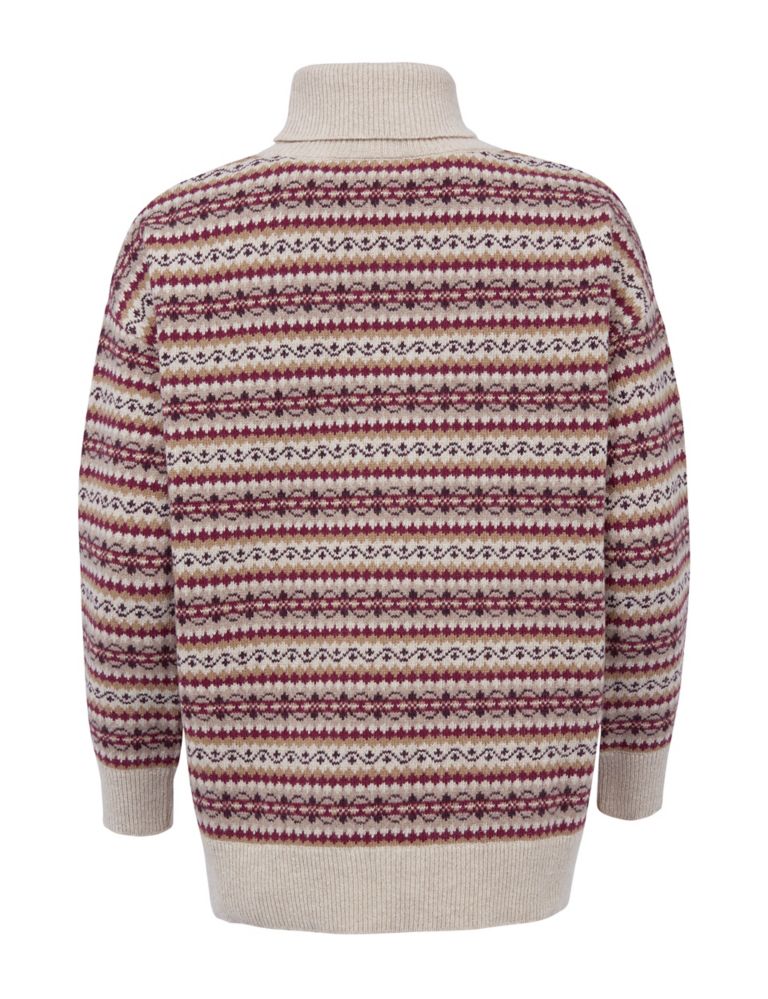 Pure Lambswool Fair Isle Roll Neck Jumper 4 of 9