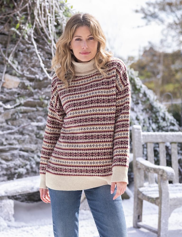 Pure Lambswool Fair Isle Roll Neck Jumper 9 of 9