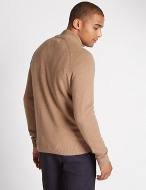 Pure Lambswool Half Zipped Jumper Image 2 of 3