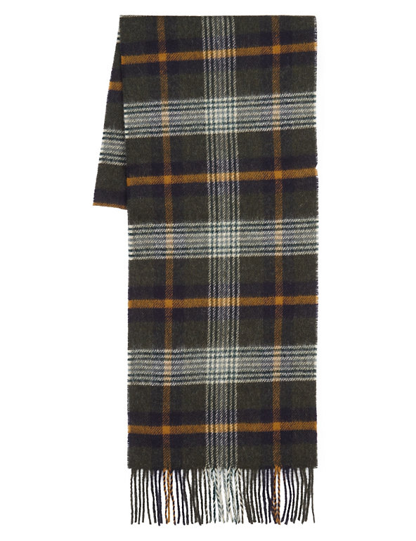 Pure Lambswool Large Overchecked Scarf Image 1 of 1