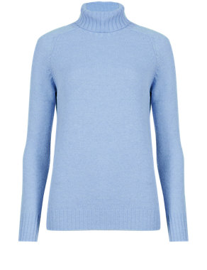 Pure Lambswool Polo Neck Jumper Image 2 of 3