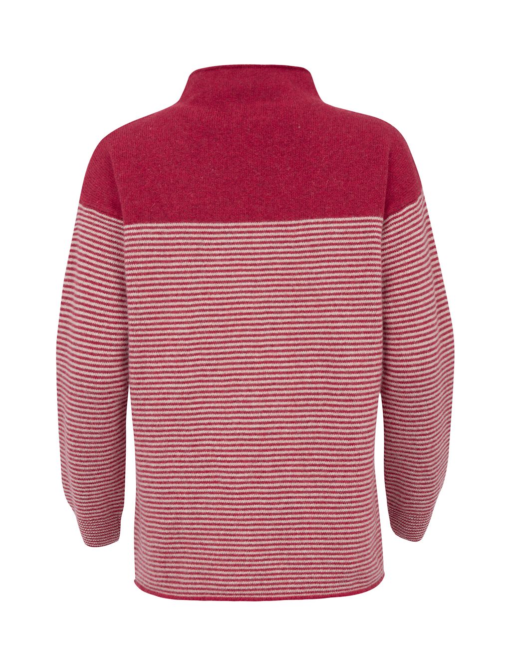 Pure Lambswool Striped Funnel Neck Jumper 2 of 9