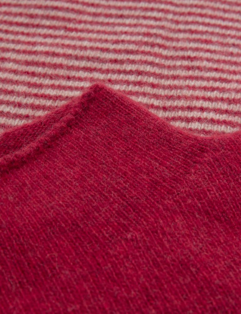 Pure Lambswool Striped Funnel Neck Jumper 6 of 9