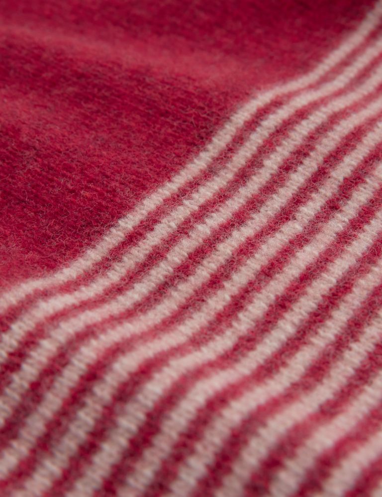 Pure Lambswool Striped Funnel Neck Jumper 7 of 9